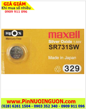 Maxell SR731SW _Pin 329; Pin đồng hồ 1.55v Silver Oxide Maxell SR731SW _Pin 329